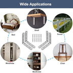 8 Pack L Bracket Corner Braces 4x4 Inch Heavy Duty Stainless Steel Shelf Brackets, 90 Degree Wall Mounted Support Joint Right Angle Hardware for Wood Floating Shelves with Screws - size: 8PCS-Silver 100*100mm/4*4in