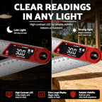 S&F STEAD & FAST Digital Angle Finder with Case & Lock, 7 Inch / 200 mm - color: Black