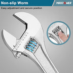 MAXPOWER 15" Adjustable Wrench, 1-3/4" Jaw Opening, Tapered Handle - size: 15"
