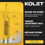 KOLET Self Closing Door Hinges, 4 x 4 Inches, Brushed Nickel, 3 Pack - color: Brushed Nickel