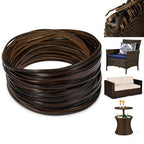 Wicker Repair Kit, Synthetic Embossing Rattan Fix Material Supplies Vinyl Plastic Waterproof Flat Ribbon for Garden Patio Furniture and Rattan Chair Sofa Basket Replacement-130Ft Dark Coffee Brown