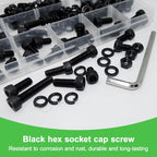 177 Pieces M6 x 8/10 /12/14 /16/18 /20 /30mm Socket Head Screws M6 Long Screws Metric Screws Bolts Washers Nuts Kit Machine Screw Assortment Kit 12.9 Grade Alloy Steel Fully Threaded for Furniture - size: M6x8/10/12/14/16/18/20/30mm-177Pcs