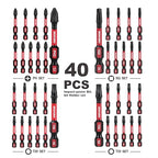 GEINXURN Impact Tough Phillips Square Torx 2 in. Insert Driver Bits, 40Pack Bulk T20/T25/PH2/SQ2 Screwdriver Power Bits Set - size: MIXED-40PC