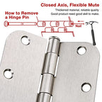 TDCHINGES Rounded Door Hinges Brushed Nickel 3.5 Inch 5/8" Radius 48 Pack - color: Satin Nickel-Rounded, size: 48 Pack