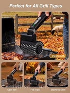 Electric Grill Brush, Cordless Automatic BBQ Grill Cleaner - color: Black