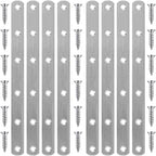 8 Pack Flat Straight Brace Brackets, 8 Inch Stainless Steel Mending Plates Repair Fixing Brackets Heavy Duty Straight Repair Joining Plates for Wood with Screws - size: 8 PCS-8 inch