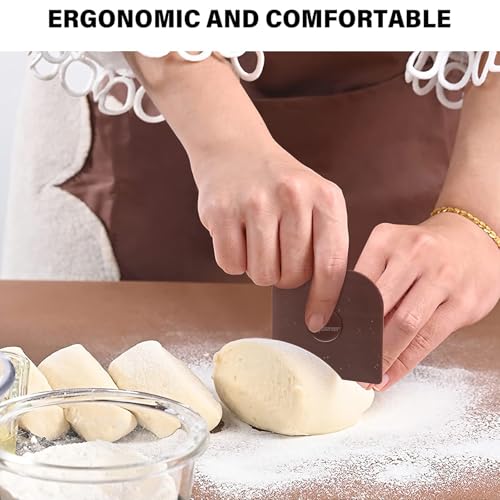 Pan Scraper, 5 Pcs Pot & Dish Scraper Plastic, Sturdy Scraper Kitchen Tool (Pack of 2) - color: Brown, size: 5 Pcs (Pack of 2)