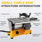 Sbestily Mini Table Saw 90W Portable Small Miter Saws for DIY Crafts
