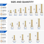 778PCS High-Strength Bolt, Nut and Washer Assortment Kit - size: 778pcs M6 M8 M10