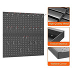 WALMANN 2 PCS 12x24 in Pegboard Panels, 24x24 in Tools Pegboards, Black - color: Black 12"*24", size: 24"*24"