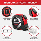 Arrow 25FT Auto-Lock Tape Measure, Easy Read Double Sided Measuring Tape