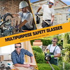 OXG Safety Glasses with Adjustable Straps, ANSI Z87.1 Protective Eyewear, UV400 Anti-Scratch Work Glasses for Men Women