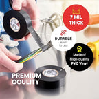 TAPEWELL Black Electric Tape, Professional Grade 3/4 inch x 66ft, PVC Electrical Insulating Tape for All Weather, U/L Approved, Waterproof, Home Improvement Electrical Equipment, Pack of 20 - size: Pack of 20