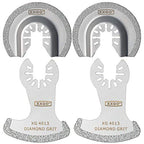 XXGO 4 Pcs Oscillating Multi Tool Diamond Grout Removal Blades XG4002D - size: 4 Pcs Multi Tool Grout Remover Blades