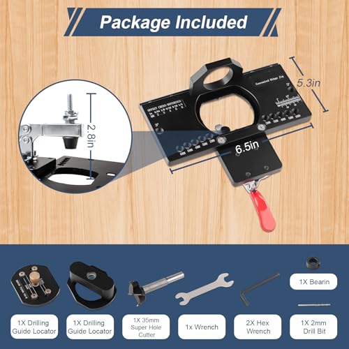 Cabinet Hinge Jig, 35mm Metal Concealed Hinge Jig with Dust Vacuum Adapter