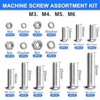 333Pcs Machine Screws Nuts and Bolts Assortment Kit, Stainless Steel Bolts 9 Sizes M3 M4 M5 M6 Phillips Pan Head Screw Assortment Kit for Furniture, Automotive, Appliance Repair, DIY Projects - size: 333PCS