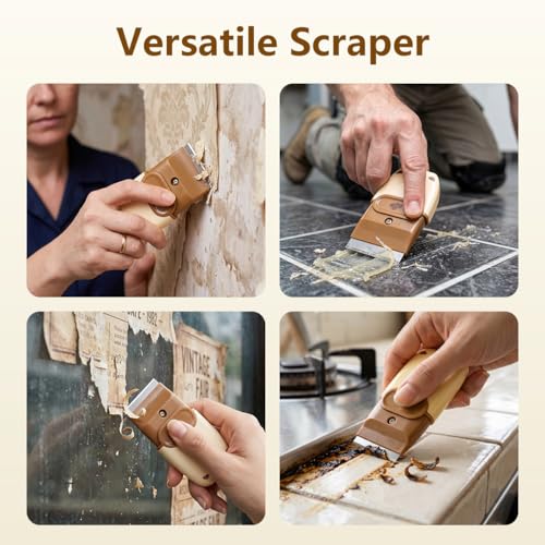 Razor Blade Scraper Tool with 12pcs Extra Blades, Cleaning Scraper Tools