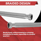 2 PCS EFIELD 18-inch 1-1/4" FIP X 1-1/4" FIP Stainless Steel Corrugated Hose Connector for Commercial Water Heater, Boiler,Water Softener - size: 18"L(1-1/4" FIP)
