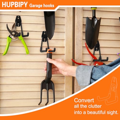 HUPBIPY 18 Pack Garage Hooks Heavy Duty, Wall Mount Ladder Hooks - color: 18 Pack Black