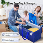 ukeetap 8 Pack Extra Large Clothes Storage Bins with Lids, Moving Bags,Blue - color: Blue, size: 8 Pack
