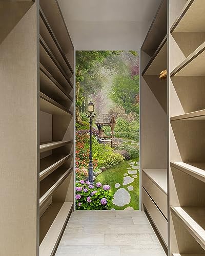 FLFK Door Decal Sticker - Scenic,Peel and Stick Mural,Combined Size 36"x80",Split into 2 Pieces - color: Mt4782, size: 36"x80"