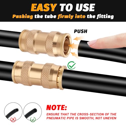 Brass DOT Quick Push to Connect, 3/4" Air Brake Union Push in - color: 2PCS DOT Push-to-Connect, size: 3/4" Od