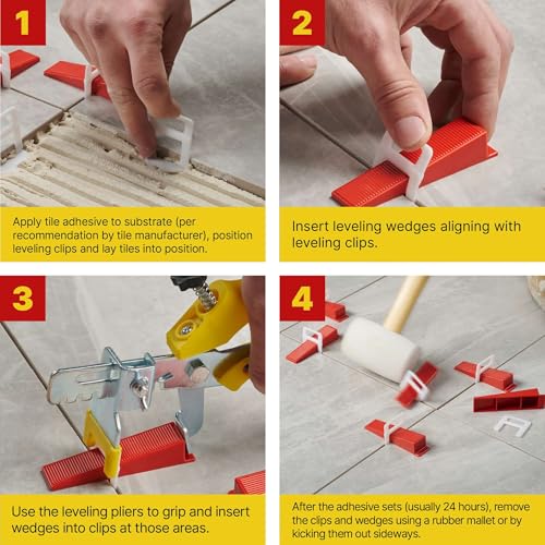 3000 Pcs Wedges for Tile Leveling System - Saves You Time for Perfect Precise Installation of Ceramic Tiles - Get Professional Results for Your Shower, Bathroom, Backsplash - size: 3000 Wedges