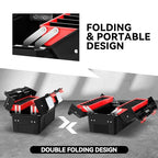 Auto Dynasty Foldable 2-layer Tool Box w/Non-Slip Handle Tray Storage, Red - color: Red, size: 2-Layer