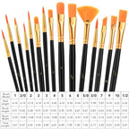 AROIC Acrylic Paint Brush Set,8pack/120pcs Nylon Hair Acrylic Paint Brushes - size: 120pcs-black