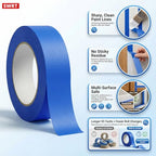 SWRT Blue Painters Tape 1 Inch x 55 Yards, 12 Rolls, Clean Removal