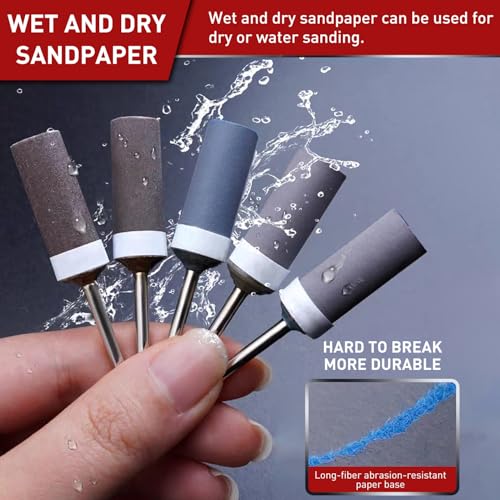 10 Pcs 400 Grit Sanding Drums for Rotary Dremel Tool - size: 400 Grit