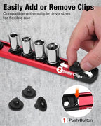 WORKPRO 6-Piece Magnetic Socket and Screwdriver Organizer Set - size: 3pc Socket Rail & 3pc Screwdriver Rail