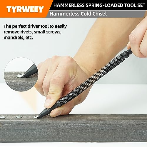 5pc Nail Setter, Center Punch, Hinge Pin Removal Tool, Cold Chisel - style: 5pcs(Nail Setter & Hinge Pin Punch & Cold Chisel)