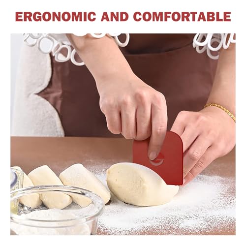 Pan Scraper, 5 Pcs Pot & Dish Scraper Plastic, Sturdy Scraper Kitchen Tool, Red - color: Red, size: 5 Pcs