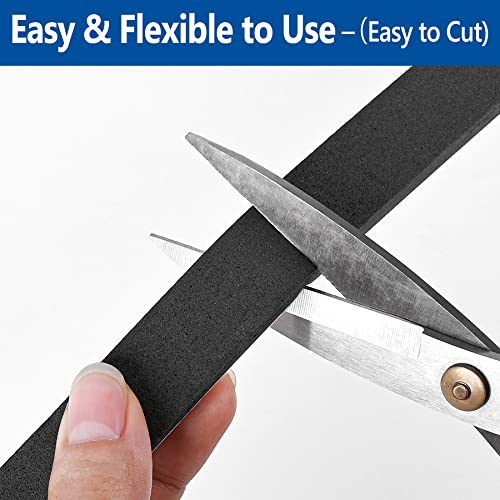 Kikerike Self Adhesive Foam Tape Weatherstrip 1/2In x 1/8In x 13Ft High Density Foam Insulation Strips Seal Weather Stripping with Strong Adhesive for Door and Window Sound Isolation Soundproofing - size: 1/2in x 1/8in x 13Ft