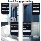 Qoqooice Transparent Window Weather Sealing Tape 3 Inch x 33 FT Weather Stripping Residue-Free Clear Window Insulation Tape for Doors Windows and Shower Glass Gaps (3 in * 33 FT) - size: 3 IN * 33 FT Clear