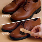 2 Pcs Horsehair Shine Shoes Brush Kit Polish Dauber Applicators Cleaning Leather Shoes Boots Care Brushes Suede Cleaner Brush(Wooden Long Handle) - style: Wooden Long Handle