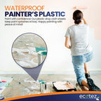 12 Pack 12 x 9 ft Extra Large Plastic Drop Cloth for Painting - size: 12 Pack-Standard