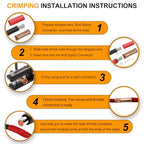SVAAR 0000 Gauge Flared Barrel Butt Splice Connectors Kit 6PCS 4/0 AWG Non-Insulated Butt Connectors Bare Pure Copper Flared Compression Butt Splices Crimp Butt Terminals+6 PCS Heat Shrinks - color: Bare Copper