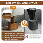 Wooden Bed Risers 3 Inch Heavy Duty, Support 2500 lbs, Brown - color: Retro Brown, size: 3"H(Inner 2"H)