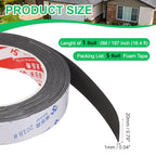 PATIKIL 5Roll Sponge Rubber Foam Tape, 25/32" W x 1/32" t x 16.4ft l Self-Adhesive Foam Insulation Tape Weather Stripping for Window Door Soundproofing Weatherstrip AC Seal Strip, Black - size: 25/32" x 1/32" x 16.4ft