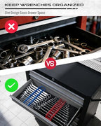 2-Pack Magnetic Wrench Organizer Set, 24-Slot Premium Wrench Rack Holder with Non-Slip Carry Handle for Tool Box Drawer Wall Storage, SAE (1/4'' to 15/16'') & Metric (6mm to 24mm) - style: 24-Slot Compact Handle / 2-Pack
