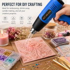 Heat Gun, 900W Hot Air Gun with 2 Temp Settings 572 & 1112°F, Overload Protection, 4 Nozzles, 5FT Cord, Heat Shrink Gun for Crafts, Resin, Vinyl Wrap, Soldering & Phone Repair