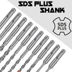 SDS Plus Rotary Hammer Drill Bit Set (10 Pack - 1/8", 1/4", 5/16", 3/8", and 1/2") Carbide Tipped - Perfect for Drilling Through Concrete, Cement, Stone, Brick, Ceramic Pots, & More! - size: 1/8", 1/4", 5/16", 3/8", 1/2" - 10 Pack