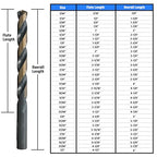 Drill America KFD5/64P12 5/64" High Speed Steel Black & Gold KFD Split Point Drill Bit (Pack of 12), KFD Series - size: 5/64"