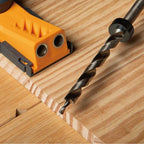 POWERTEC 1/4" Hex Shank Pocket Hole Drill Bit, Replacement Twist Step Drill Bit with Depth Stop Collar for Pocket Hole Jig System, Precision Drill Guide Woodworking Tools Accessories (71933) - style: 3/8" Step Drill Bit (1/4" Hex Shank)