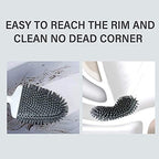 Sellemer Silicone Toilet Brush, Ventilation Slots Base Holder 2 Pack Silver - color: Silver-2pcs