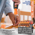 Amartisan 175-piece Magnetic Screwdrivers Set Plastic Racking, DIY Tools Set Tools for Men Tools Gift, Includs Precision screwdriver, Magnetizer, Key Set, Nut Driver and Bit Set - style: 175-piece Screwdrivers Set