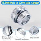 Faucet Aerator Adapter, M18.5 Male to 55/64" Male Adapter(M18.5-M22) - color: Silver, size: M18.5-M22