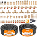 CheeMuii 80 PCS Brass DOT Air Line Fittings with 1/4" & 3/8" DOT Air Hoses - size: 2ROLL-84PCS